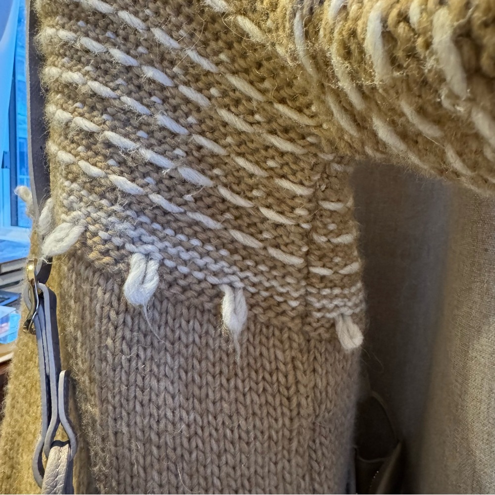 Anthropologie Elsamanda Italian Wool Alpaca Striped Sweater S Oversized Chunky - Picture 9 of 11